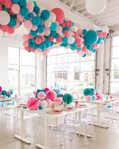 pink and teal decorations